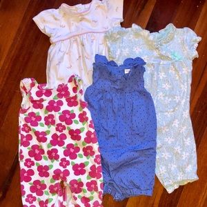 Bundle of 4 Gymboree Long Pant Rompers